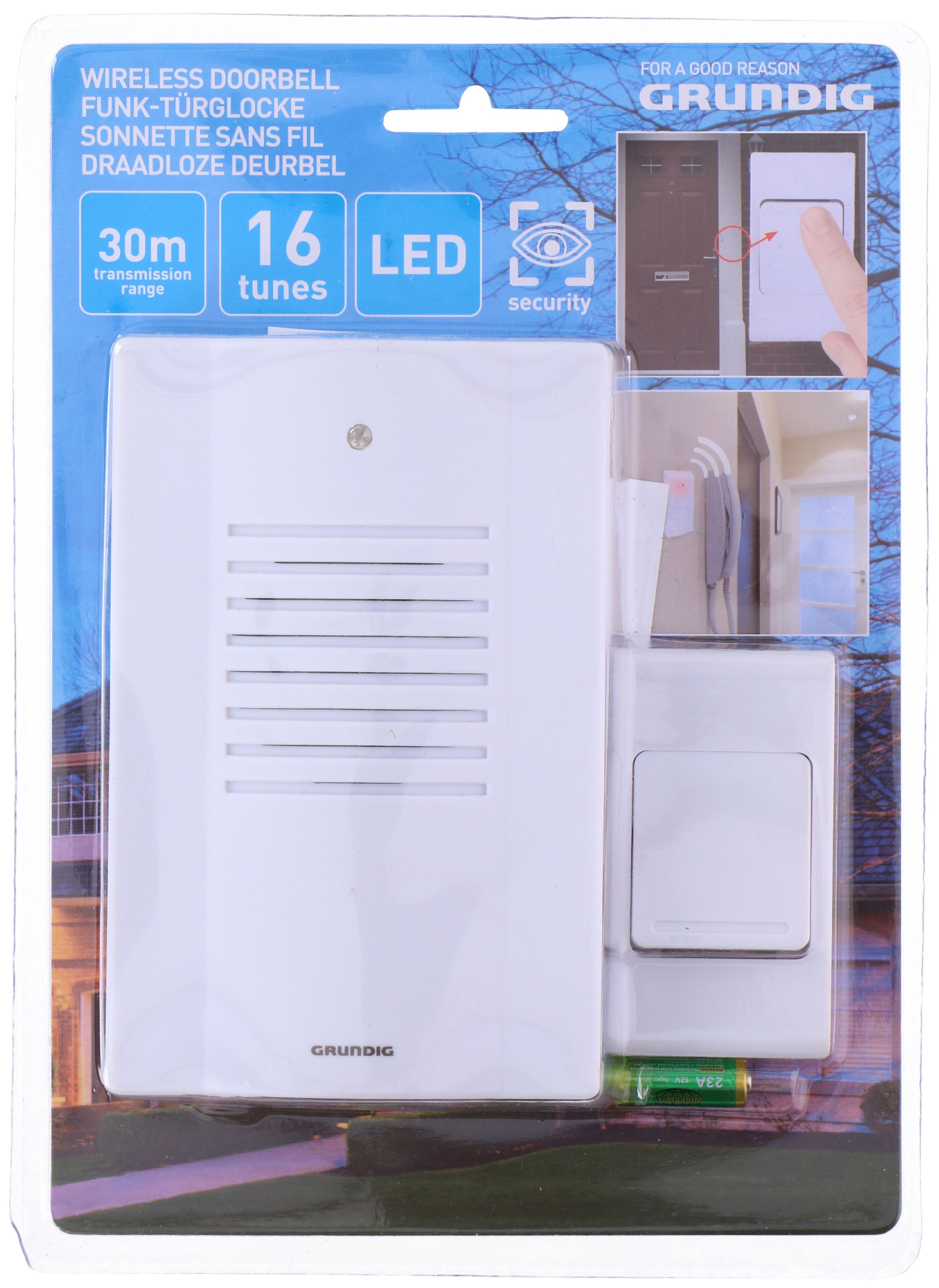 16 Melody Wireless Ring Door Bell Battery Operated 30M Range Chime IP20 LED UK