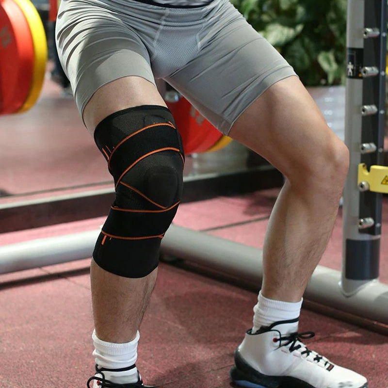 Compression Knee Support Sleeve with Adjustable Straps Sports Injury Brace