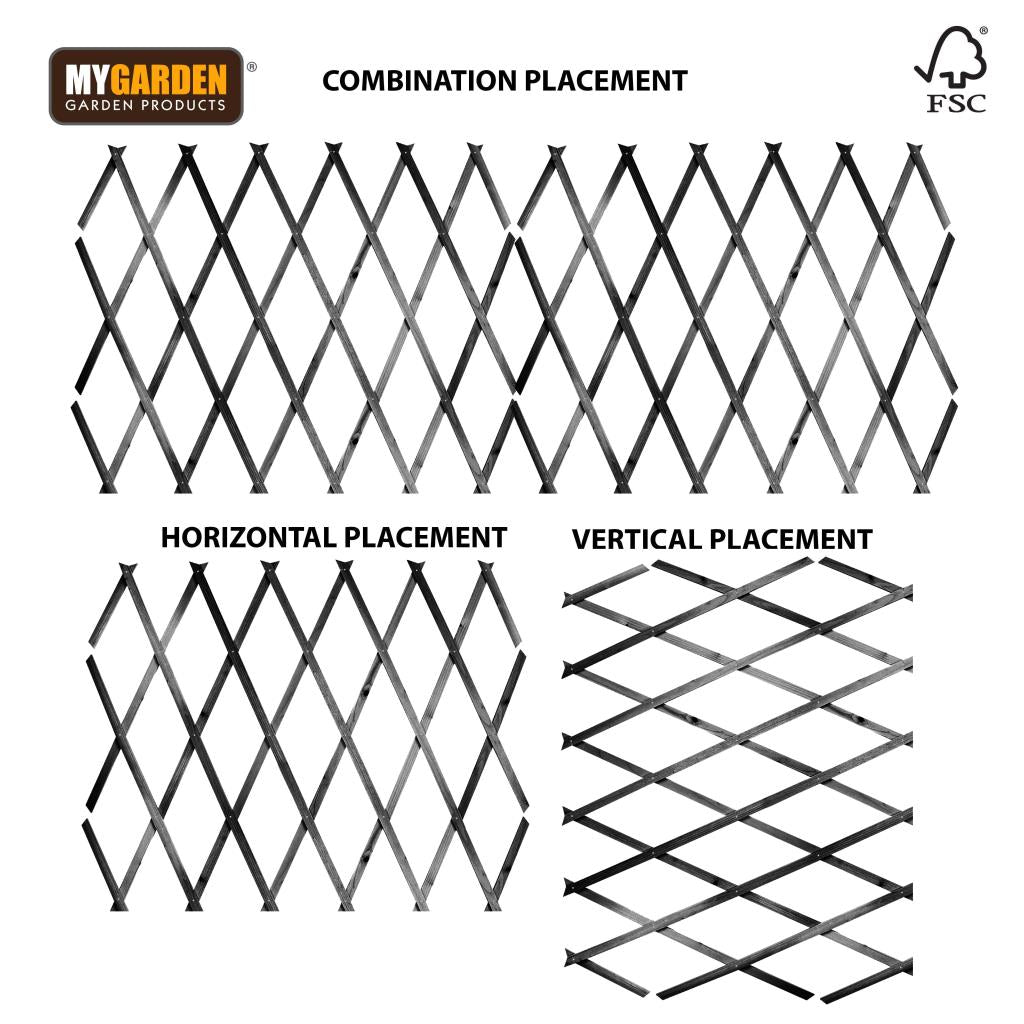 Expanding Grey Wooden Trellis Climbing Plants Fence Panel Screening Lattice New