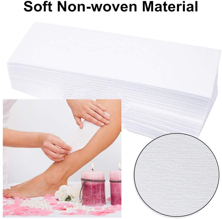 100 Salon Depilatory Paper Hair Removal Waxing Strips Non Woven Legs Body Pro