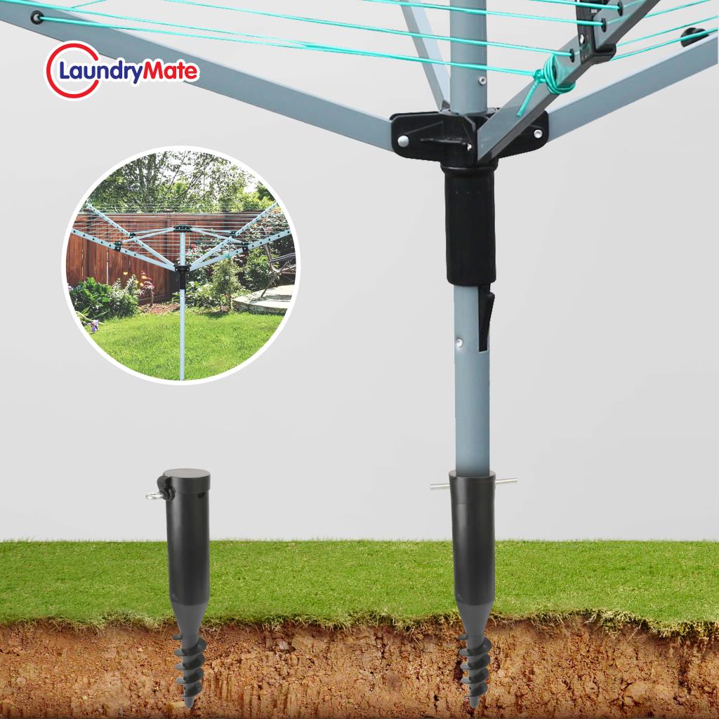 Ground Soil Spike for Garden Clothes Line Airer Rotary Washing Line or Parasol