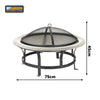 Acapulco Fire Pit Bowl for Garden BBQ Patio Heater Stainless Steel Firepit