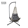 Hanging Rattan Egg Chair with Metal Frame Stand for Indoor Outdoor Garden Use