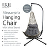 Hanging Rattan Egg Chair with Metal Frame Stand for Indoor Outdoor Garden Use