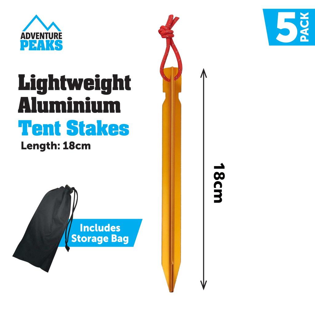 Lightweight Aluminium Tent Pegs Stakes Camping Canopy Tarp Awning Y Shaped 18cm