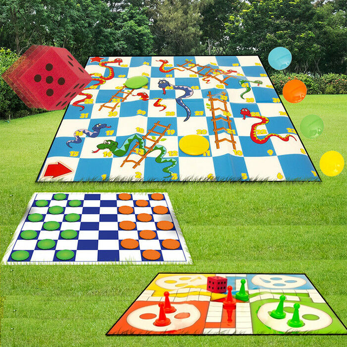 Draughts / Snakes and Ladders / Ludo / Drafts Giant Garden Games Sets Outdoor