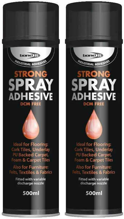 Bond IT Adhesive Spray High Strength Carpet Vinyl Tiles Fabric Industrial Can UK