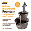 Fountain Water Pump Antique Wood Effect Barrels 2 Tier Patio Garden Decking