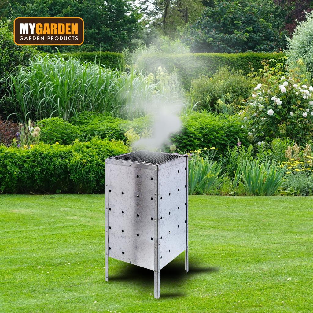 90L Galvanised Steel Garden Incinerator Outdoor Waste Bin Fire BBQ Burner Leaves