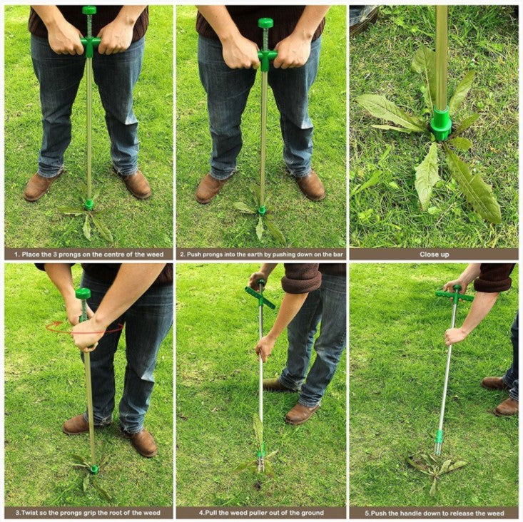 Garden Weed Puller Plant Remover Twister Tool Manual Extractor Root Twist 3Claws