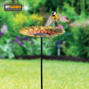 Bird Bath Water Seed Feeder Cast Iron Round Poppy Sunflower Leaf Garden Ornate