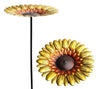 Bird Bath Water Seed Feeder Cast Iron Round Poppy Sunflower Leaf Garden Ornate