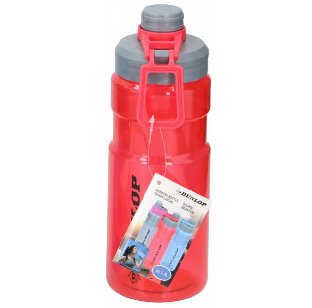 1L DUNLOP Drinking Water bottle Loop Easy Carry Handle Sports Gym Running Office