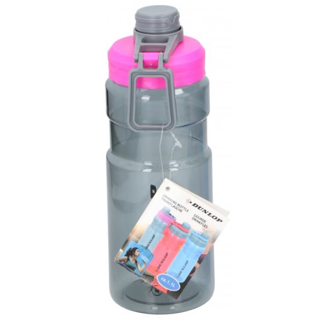 1L DUNLOP Drinking Water bottle Loop Easy Carry Handle Sports Gym Running Office