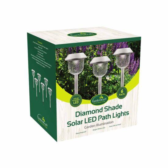 Gardenkraft 6-pack Of Solar Stake Lights With Mesh Lampshades Stainless Steel