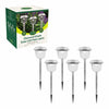 Gardenkraft 6-pack Of Solar Stake Lights With Mesh Lampshades Stainless Steel