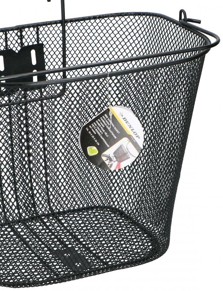 Dunlop Bike Bicycle Handlebar Carry Basket Shopping Metal hook Black 20L Storage