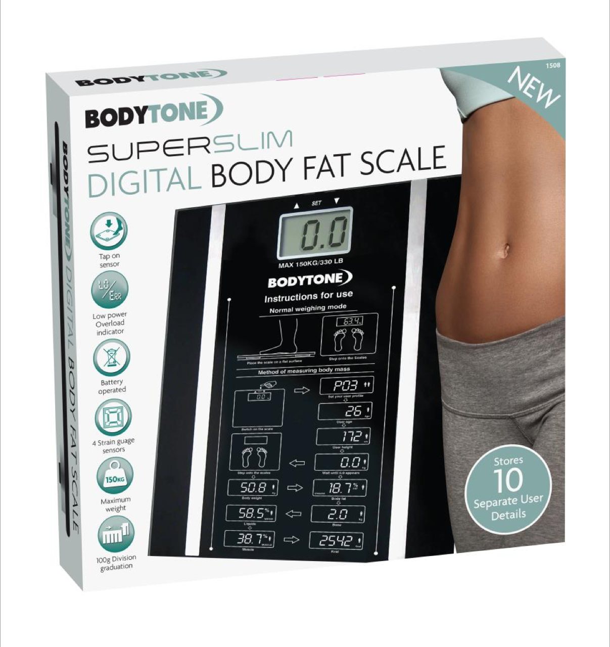 Digital Body Fat Analyser Scales BMI Healthy 150KG Weighing Scale Weight Loss