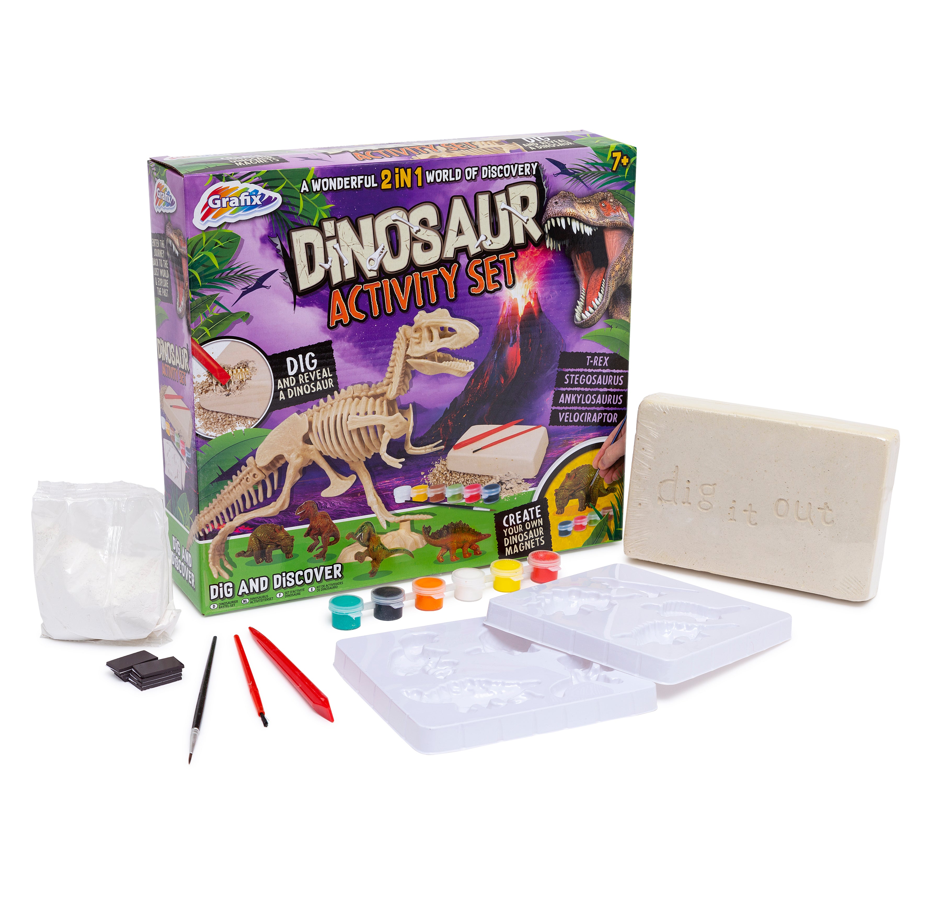 Dinosaur Activity Set - Kids Science Experiment Games for Children Boys Girls 7+