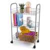 3 Tier Fruit Trolly Basket Rack Kitchen Storage Vegetable Cart Wheels Roller DIY