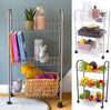 3 Tier Fruit Trolly Basket Rack Kitchen Storage Vegetable Cart Wheels Roller DIY