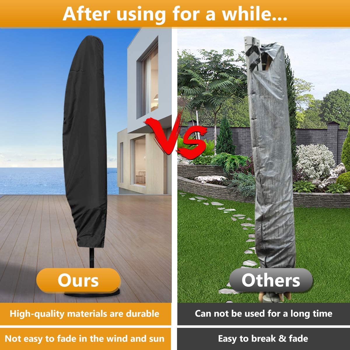 Premium Banana Umbrella Cantilever Parasol Cover Garden Patio Waterproof Outdoor