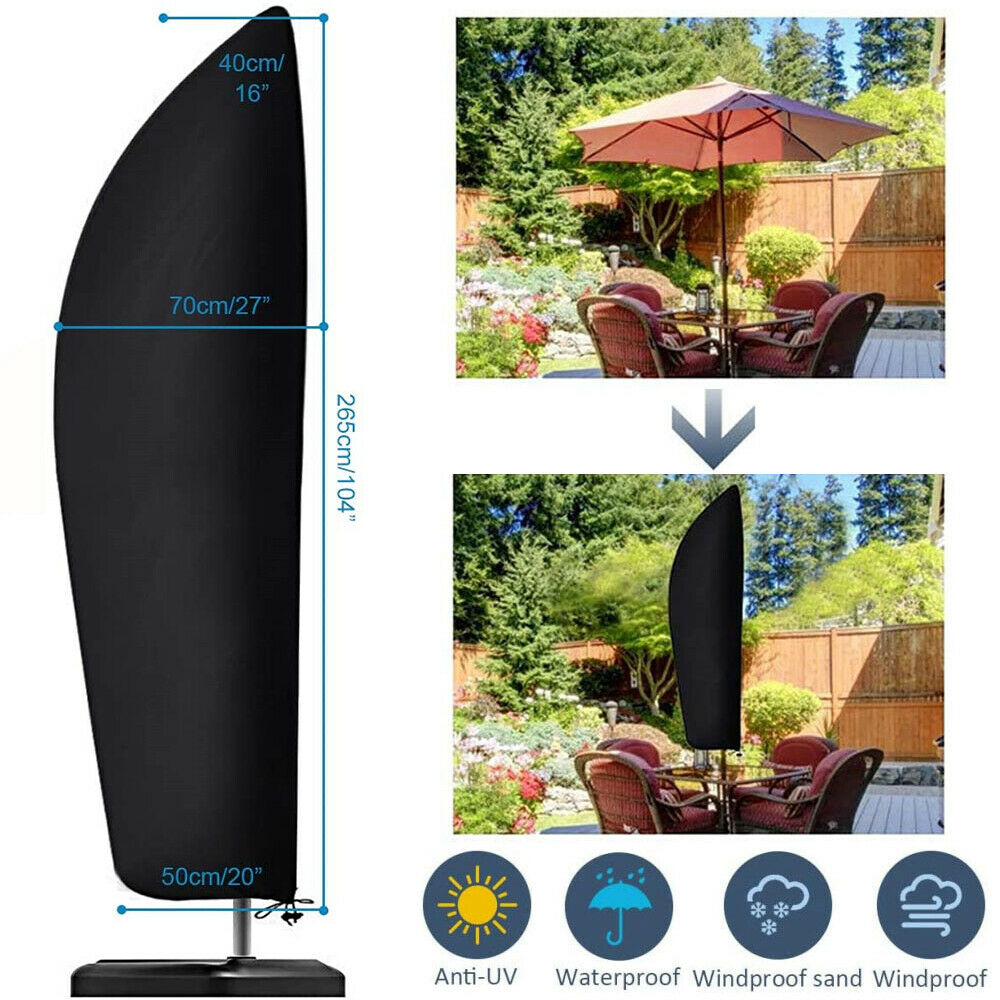 Premium Banana Umbrella Cantilever Parasol Cover Garden Patio Waterproof Outdoor