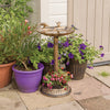 GardenKraft Clam Shell or Solar Lit Bird Bath With Stones or Base Planter Garden