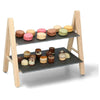 2 Tier Wooden Slate Cup Cake Stand Shop Stall Display Wedding Afternoon Tea Bday
