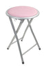 Folding Stool SIlver Metal PVC Portable PInk Black White Blue Outdoors Picnic