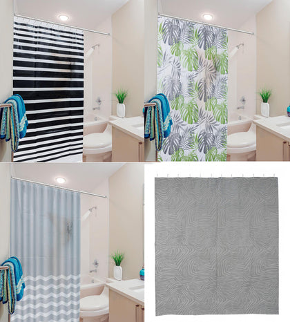 Waterproof Shower Curtain Mould Proof Bathroom PEVA Bathtub 12 Rings Eyelet Hook