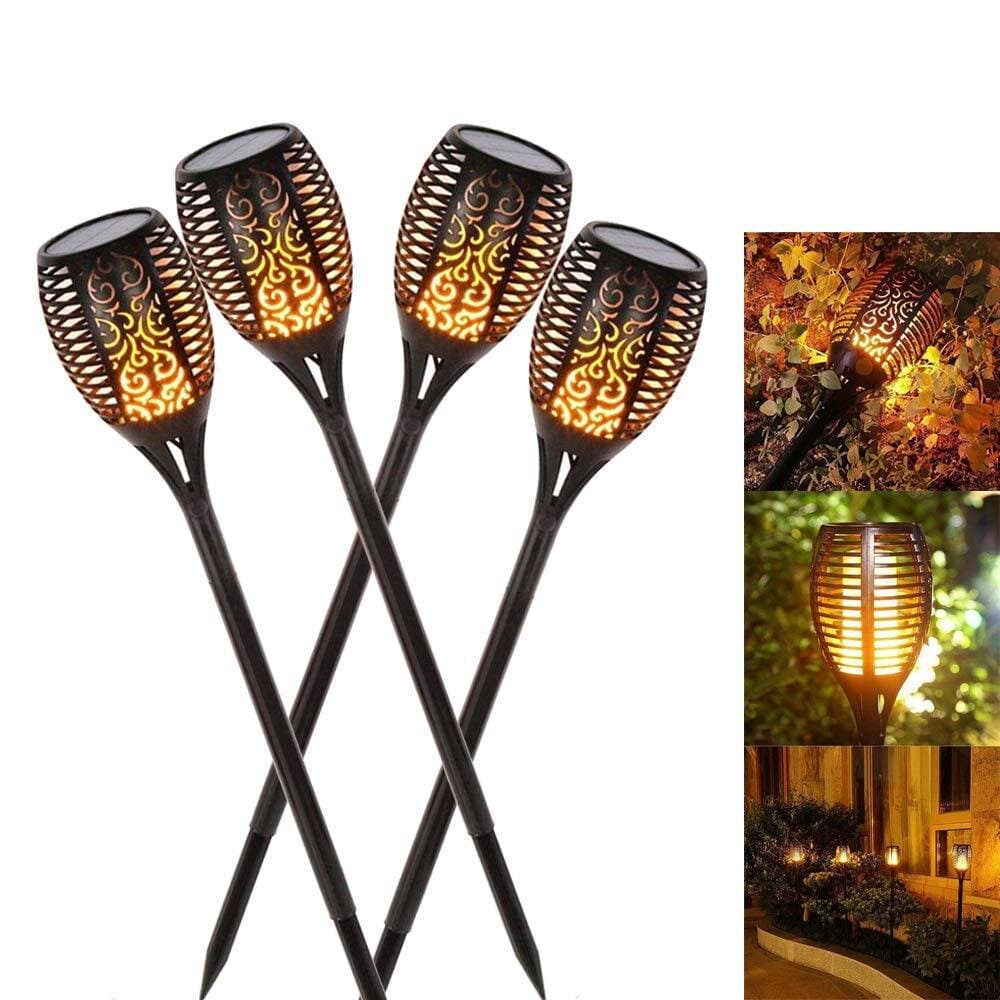 Solar Flickering LED Flame Light Garden Outdoor Sensor IP65 Post Stake Dancing