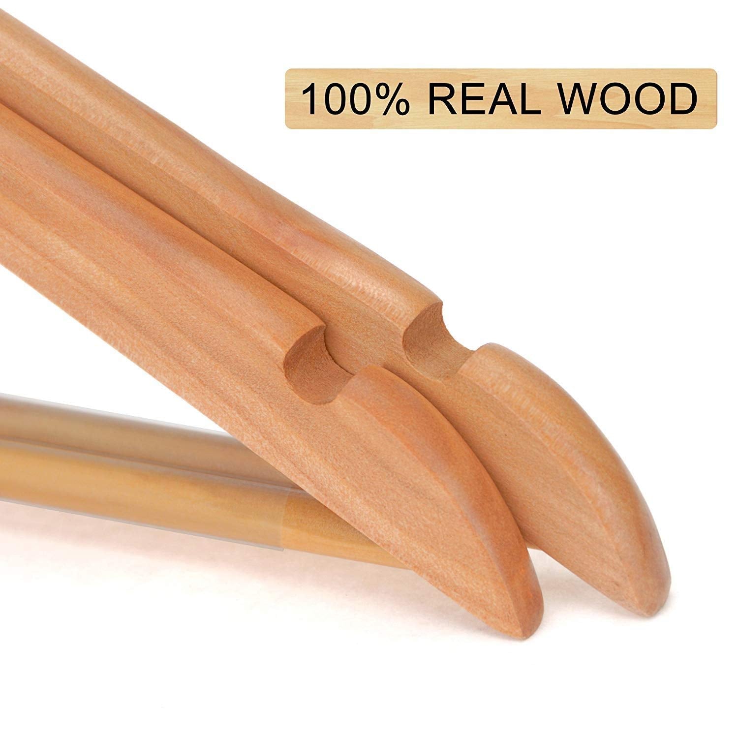 Wooden Coat Hangers Suit Trouser Garments Clothes Wood Coat Hanger Metal Bar