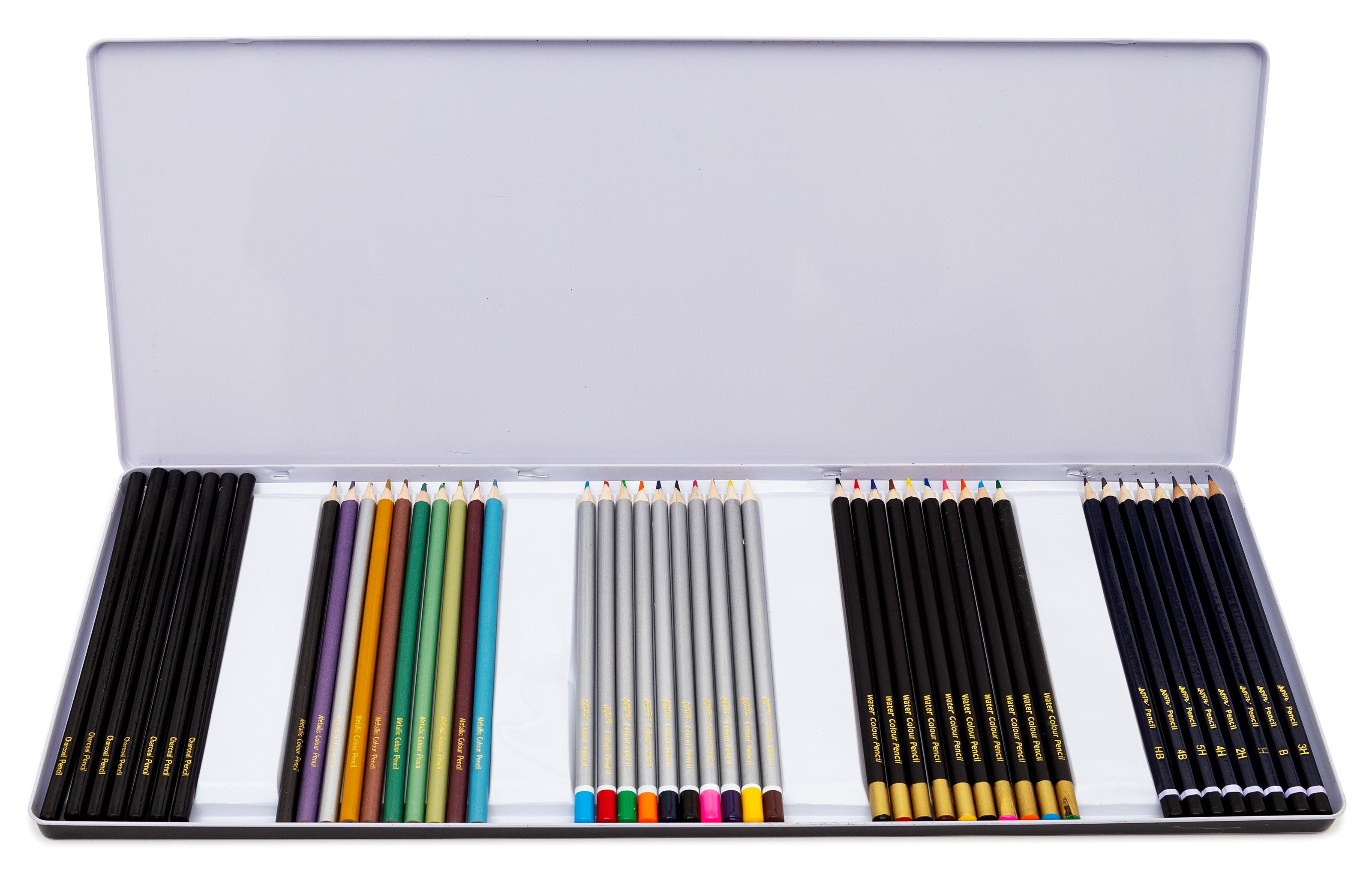 Artist's Coloured Pencils Pack of 45 With Presentation Metal Tin