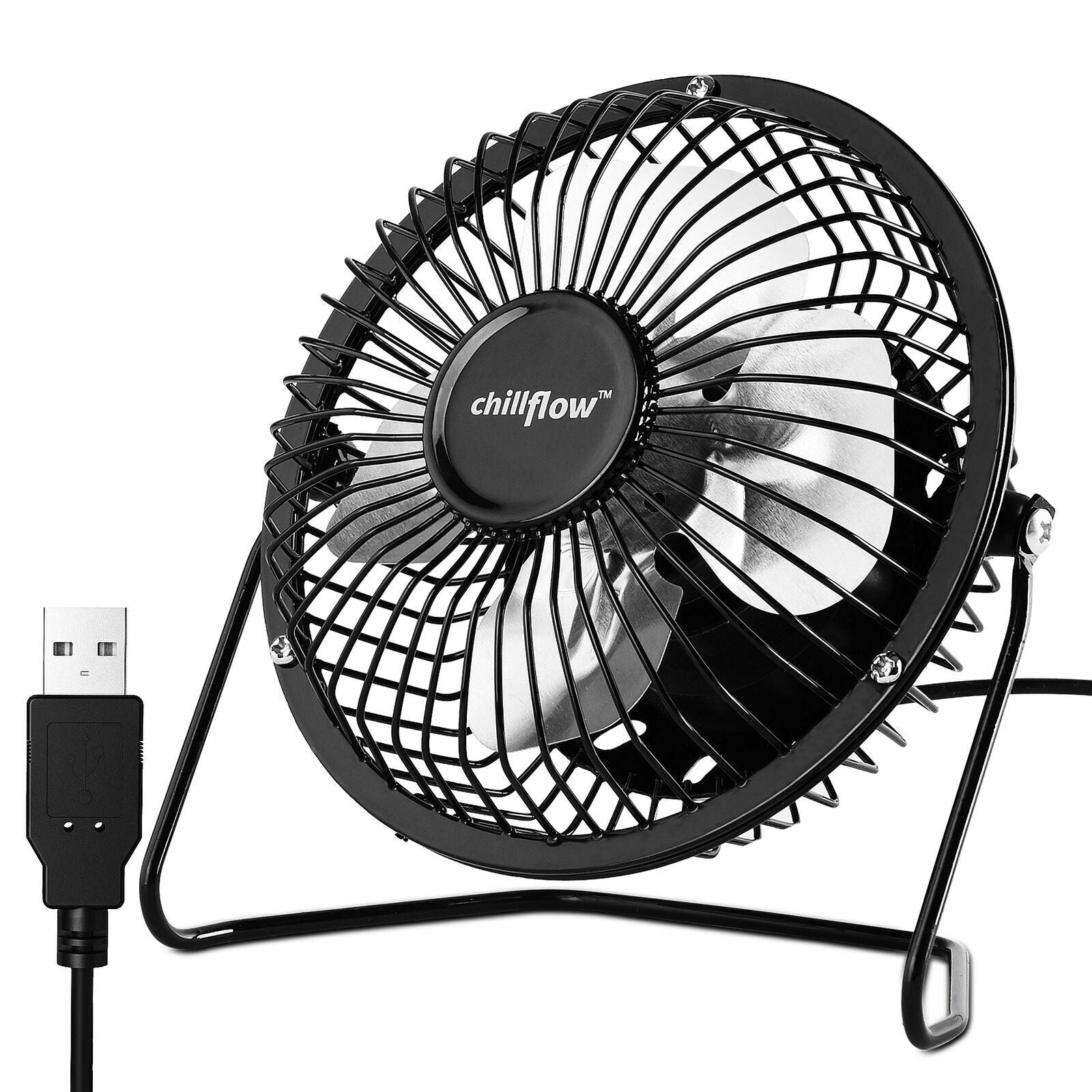 4'' 6'' Mini USB Desk Fan Personal Cooler Cooling Table All Metal Quite Portable