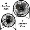 4'' 6'' Mini USB Desk Fan Personal Cooler Cooling Table All Metal Quite Portable