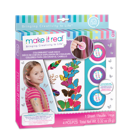 Make It Real Color Burst Hair Decoration Hair Chalk Tween Tattoo Styling Set