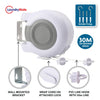 30m Retractable Clothes Reel Double Washing Line Wall Mounted Outdoor