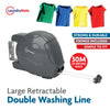 30m Retractable Clothes Reel Double Washing Line Wall Mounted Outdoor