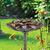 GardenKraft Clam Shell or Solar Lit Bird Bath With Stones or Base Planter Garden