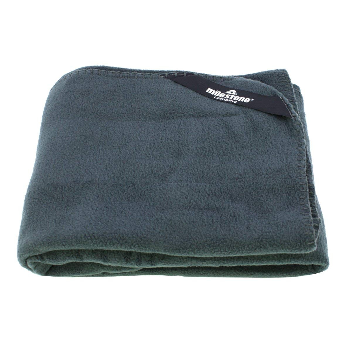 Soft Thermal Polar Fleece Blanket Throw Camping Outdoor Black 150X120cm 200gsm L