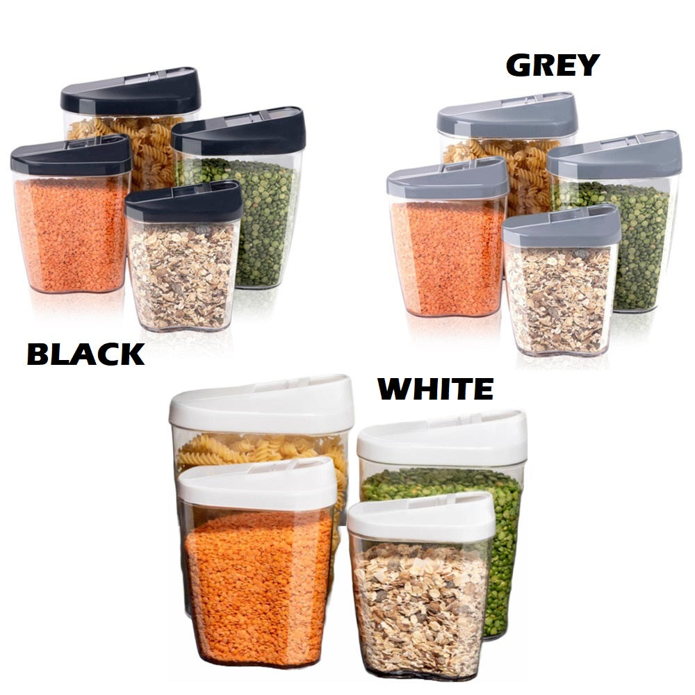 4Pcs Cereal Dispenser Food Storage Container Organiser Set Pasta Pantry BPA Free