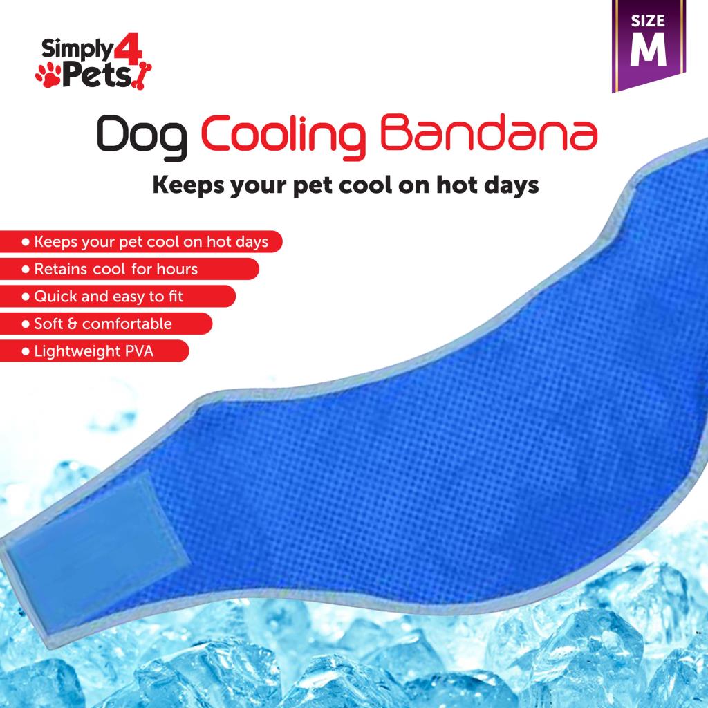 Dog Cat Puppy Cooling Bandana Pet Cooler Ice Cool Scarf Collar Relief Med. Large