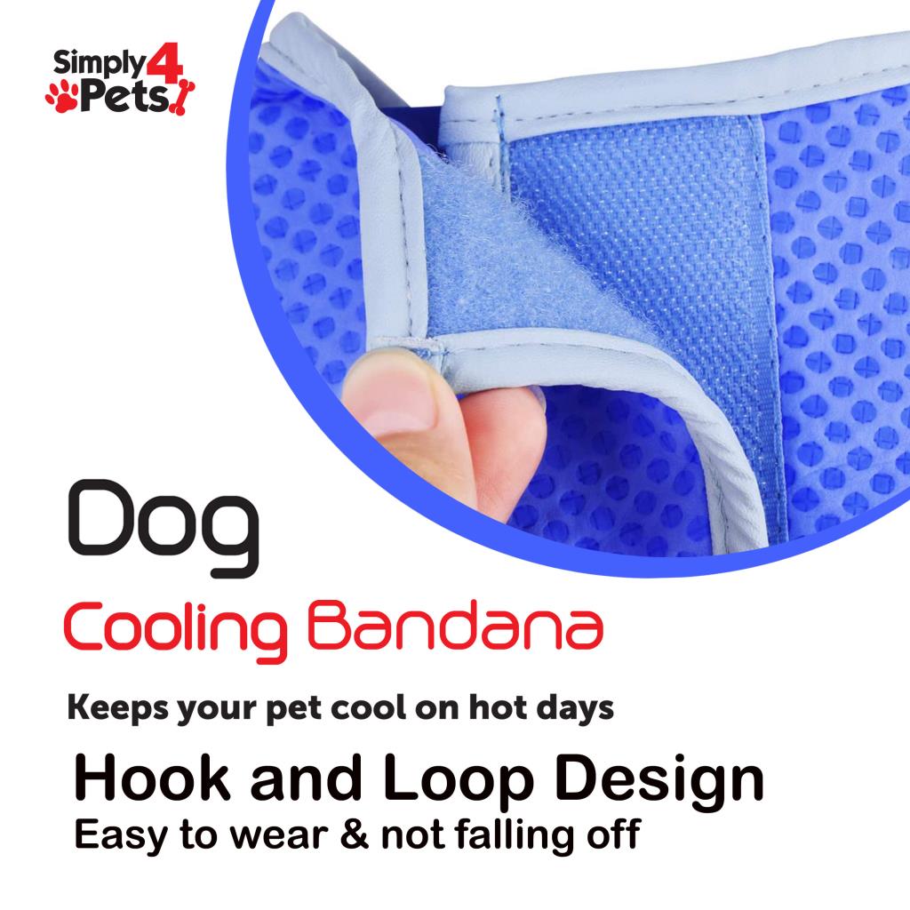 Dog Cat Puppy Cooling Bandana Pet Cooler Ice Cool Scarf Collar Relief Med. Large