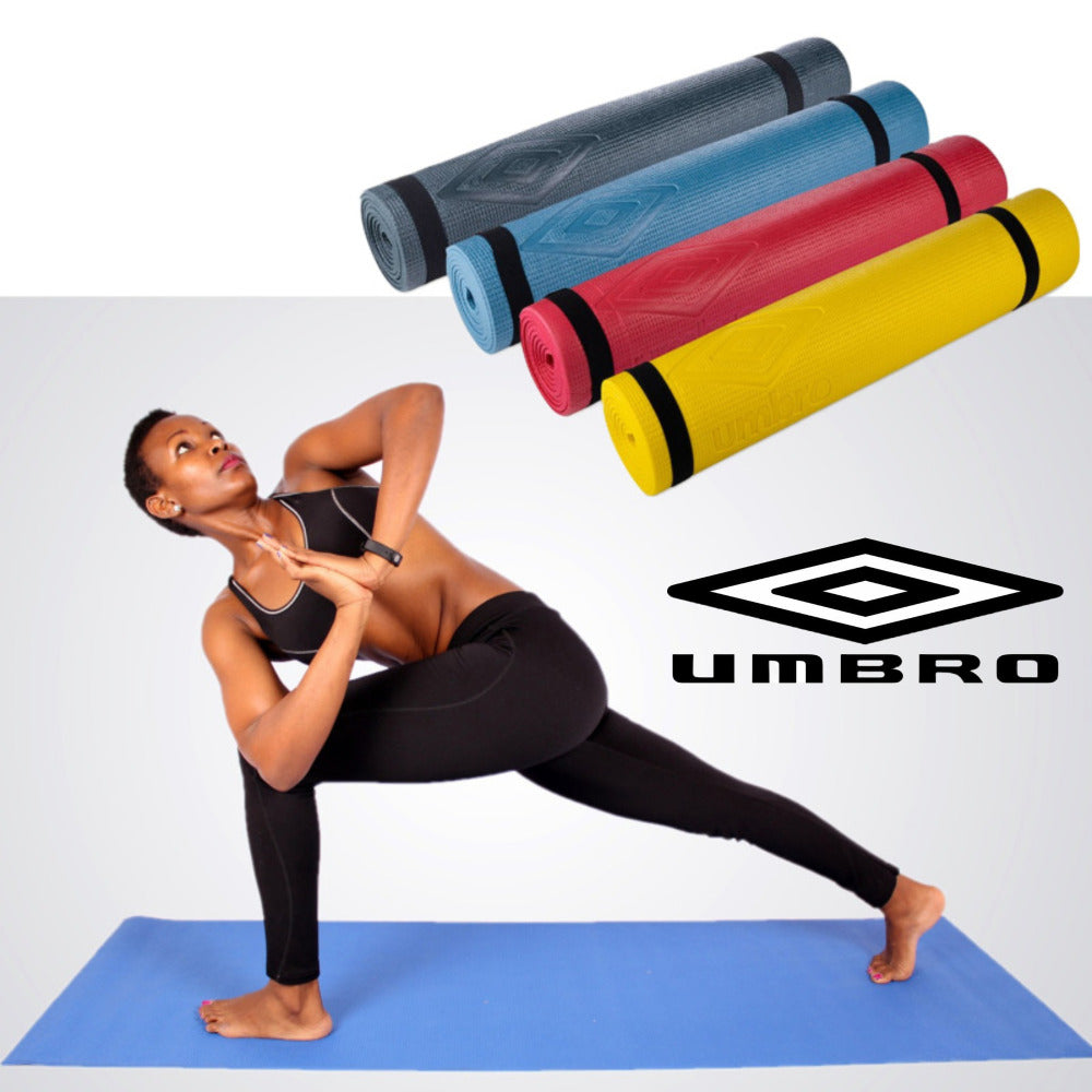 UMBRO Fitness Yoga Pilates Mat Non Slip Cushion Exercise Workout 173x58cm 4mm L