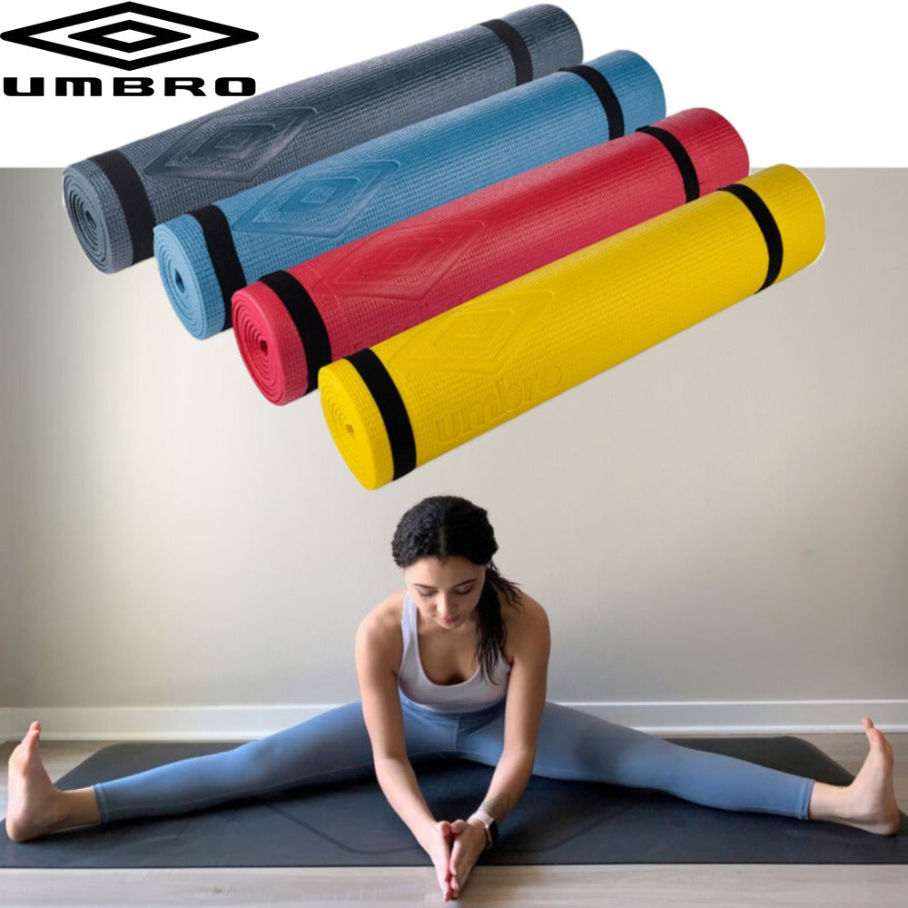 UMBRO Fitness Yoga Pilates Mat Non Slip Cushion Exercise Workout 173x58cm 4mm L