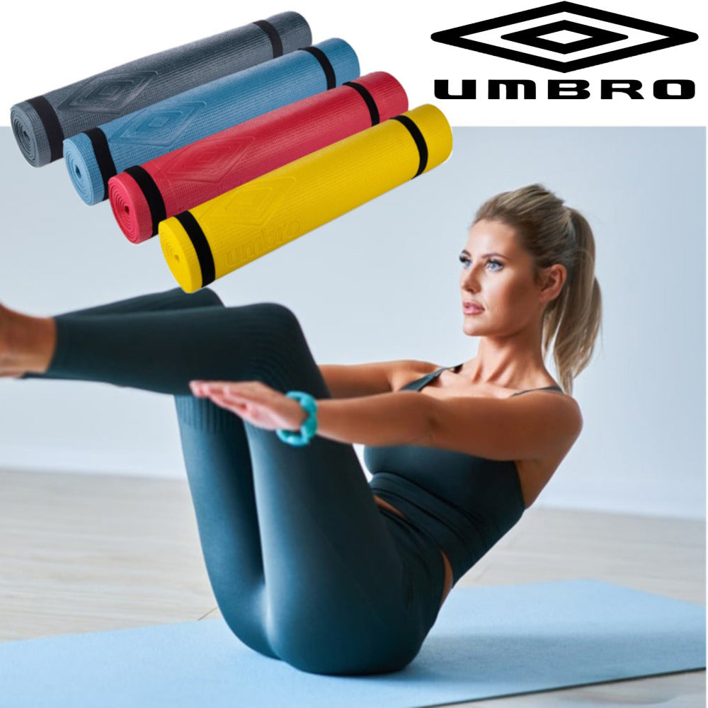 UMBRO Fitness Yoga Pilates Mat Non Slip Cushion Exercise Workout 173x58cm 4mm L