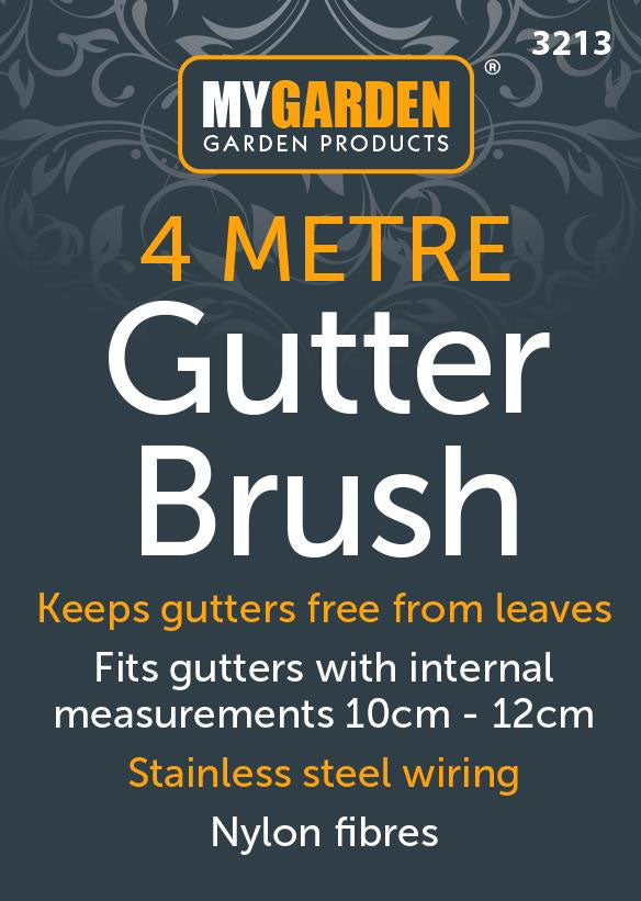 4m Gutter Guard Brush Leaf Protection Filter Clog Removal Down-Pipe Roof Black