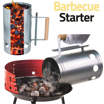 Barbecue Chimney Starter Quick Start BBQ Grill Charcoal Burner Food Lighter Coal