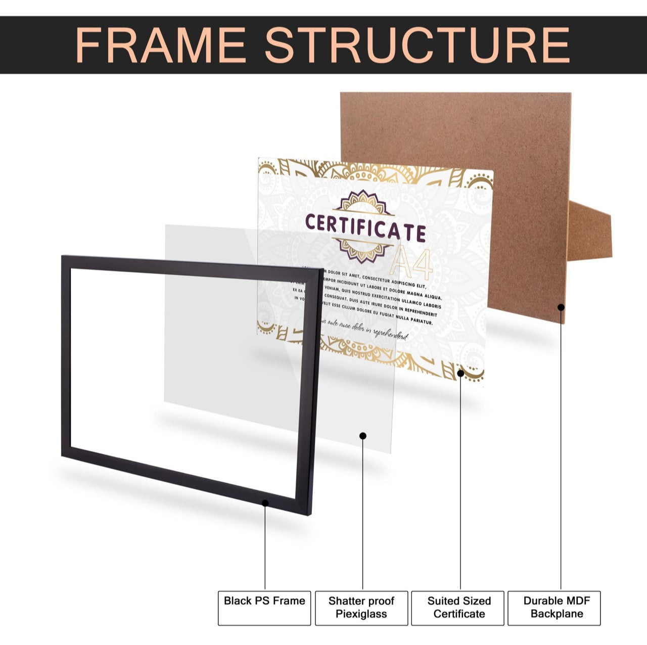 A4 Photo Frame Certificate Poster Picture Frames Poster Graduation Clip Stand